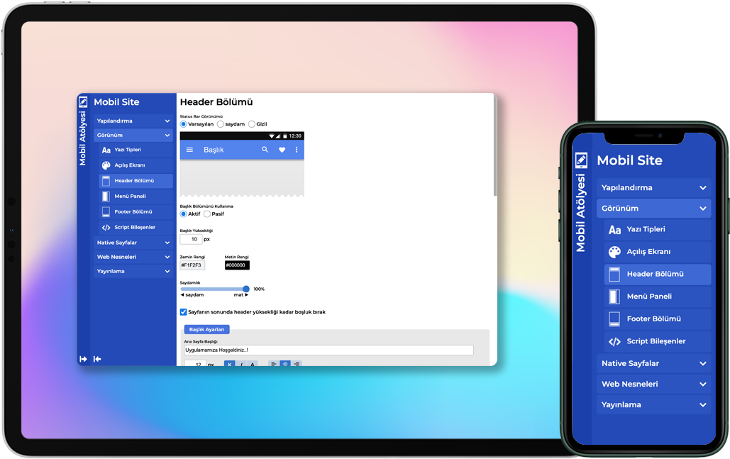 IOS ve Android Yönetim Paneli